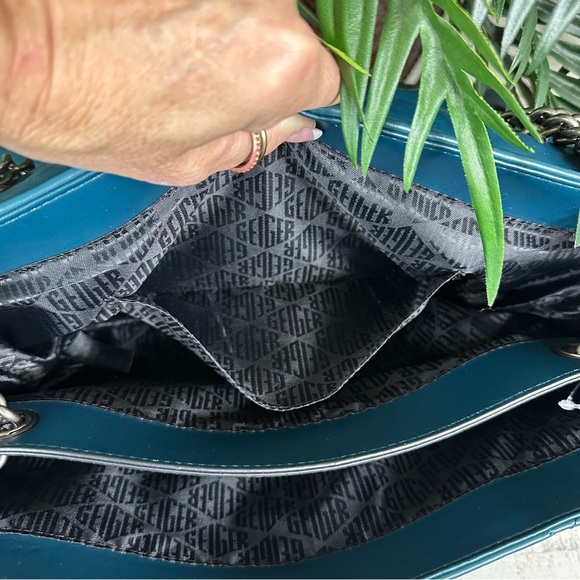 KURT GEIGER - NWOT Teal London Kensington Soft Quilted Leather Crossbody Bag - Picture 15 of 16